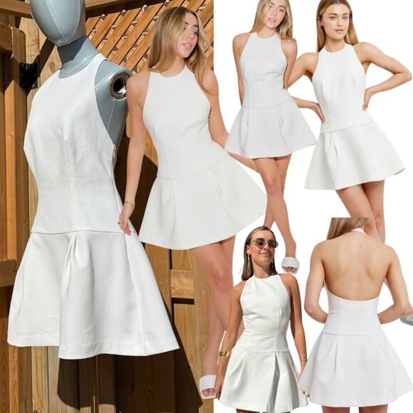🆕 ODD MUSE 🧿 NWOT The Ultimate Muse Dropped Hem Mini, White - Sz L - Picture 1 of 16